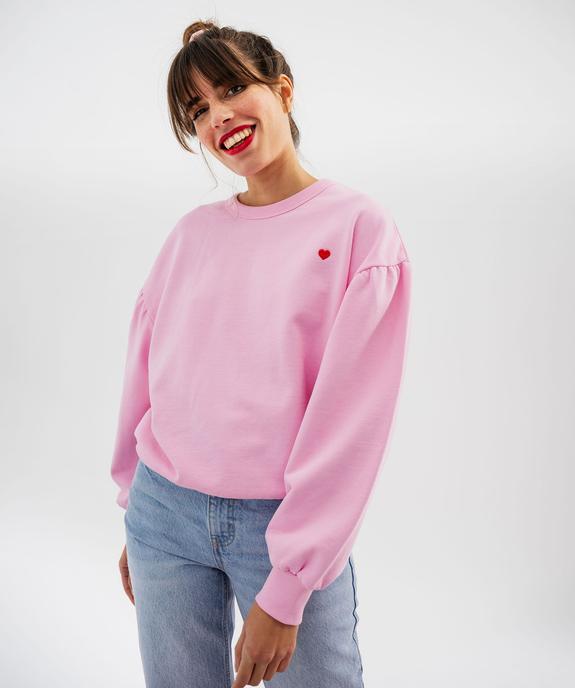 Sweat oversize avec manches froncées femme vue4 - GEMO(FEMME PAP) - GEMO