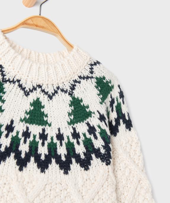 Pull jacquard de Noël en grosse maille bébé garçon vue2 - GEMO(BEBE DEBT) - GEMO