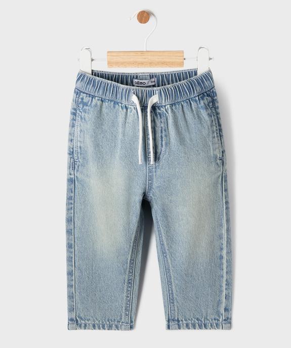 Jean léger coloris délavé avec taille ajustable bébé garçon vue1 - GEMO(BEBE DEBT) - GEMO