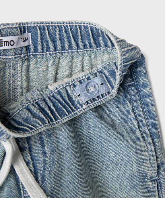 Jean léger coloris délavé avec taille ajustable bébé garçon vue2 - GEMO(BEBE DEBT) - GEMO