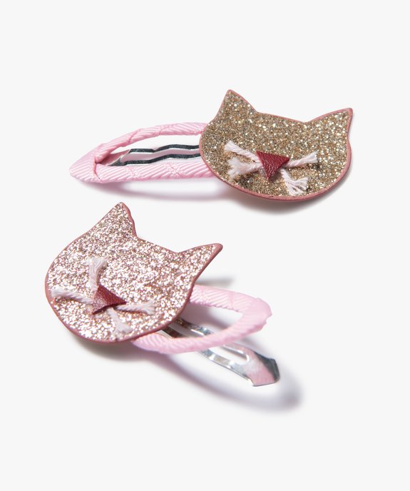 Pinces à cheveux fille avec tête de chat (lot de 2) vue2 - GEMO - GEMO