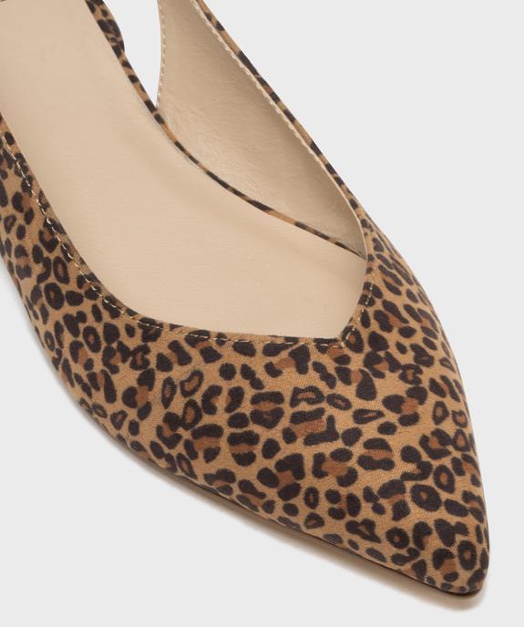 Escarpins slingback à motif léopard et talon plat femme - Follow Me vue6 - FOLLOW ME - GEMO