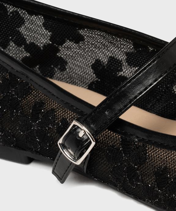 Ballerine à bout carré et bride en tulle brodé femme - Follow Me vue6 - FOLLOW ME - GEMO