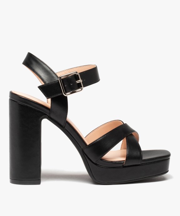 Sandales femme à talon carré extra haut et brides unies vue2 - FOLLOW ME - GEMO