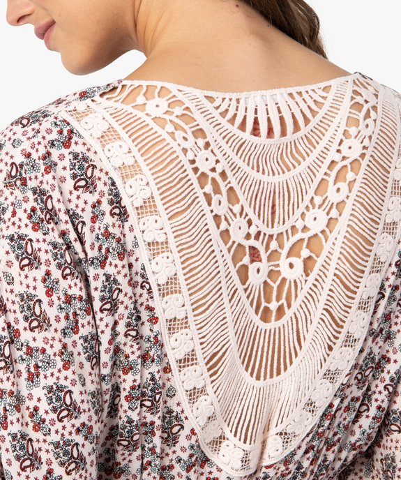 Tunique de plage femme pailletée avec dos brodé vue2 - GEMO (PLAGE) - GEMO