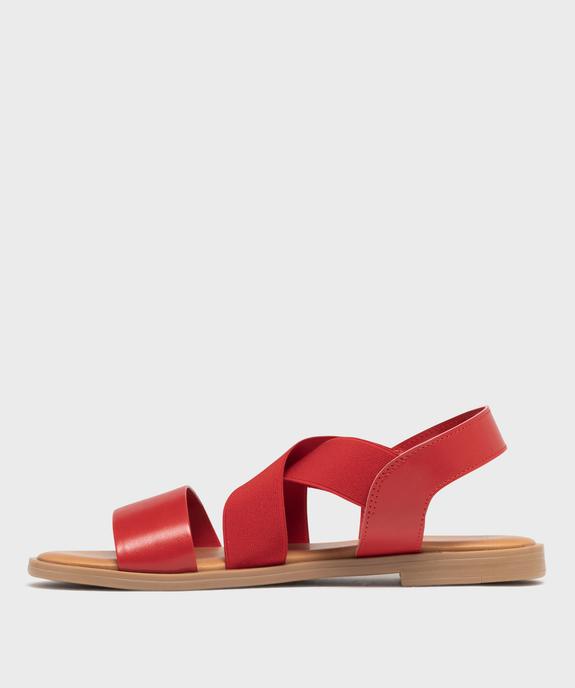 Sandales femme à talon plat et brides élastiques unies  vue3 - VALENTINA BALDA - GEMO