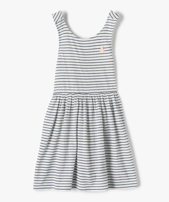 Robe fille rayée à bretelles croisées - LuluCastagnette vue1 - LULUCASTAGNETTE - GEMO
