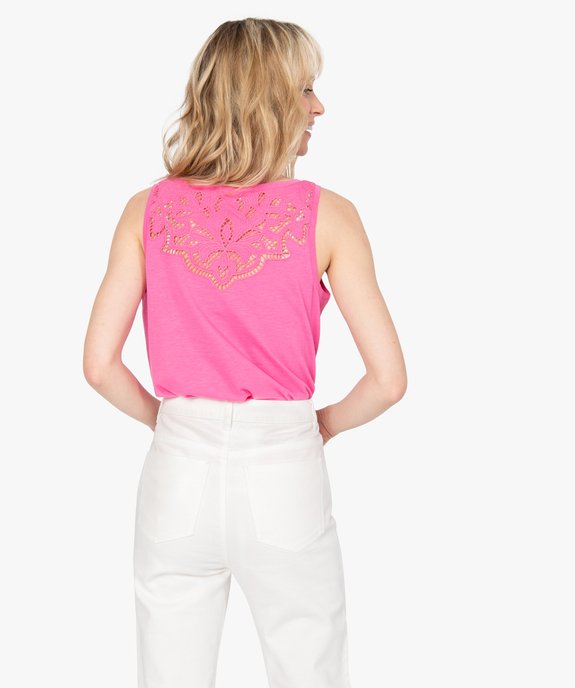 Débardeur femme avec dos brodé vue3 - GEMO(FEMME PAP) - GEMO