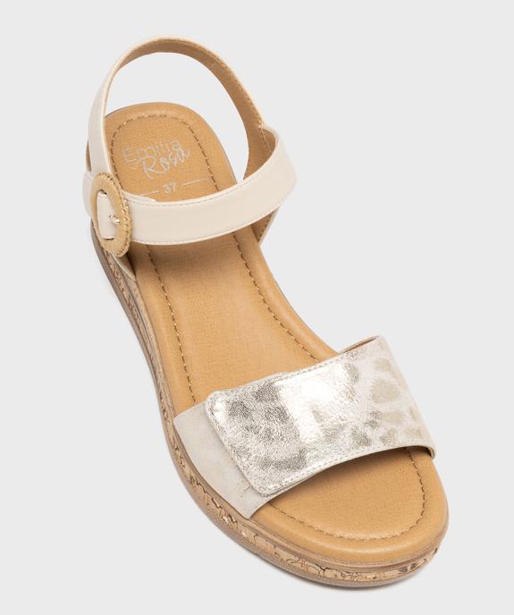 Sandales scintillantes à talon compensé femme - Emilia Rosa vue5 - EMILIA ROSA - GEMO