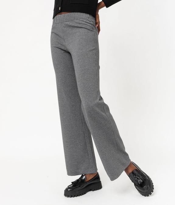 Pantalon large en maille imprimée à taille élastiquée femme vue1 - GEMO(FEMME PAP) - GEMO