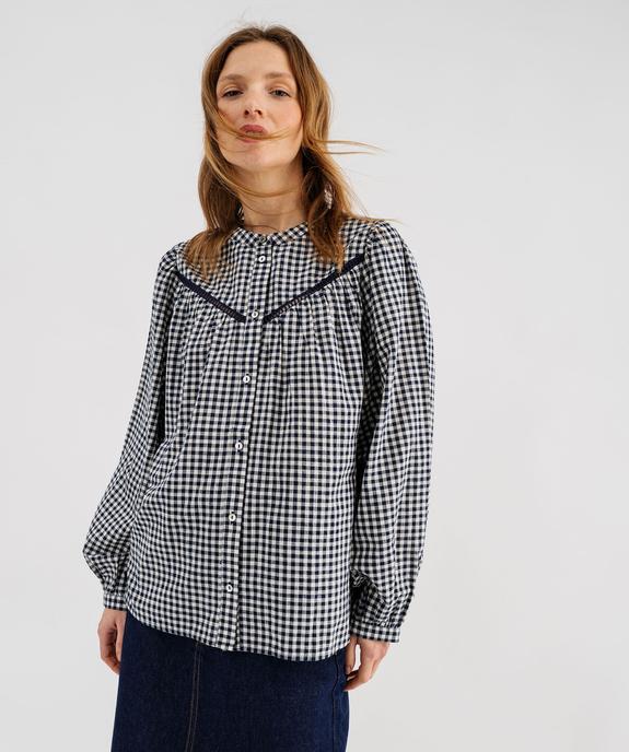 Blouse en coton avec manches froncées femme vue4 - GEMO(FEMME PAP) - GEMO