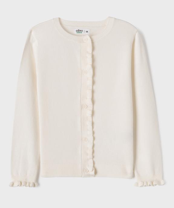 Gilet fin en viscose avec finitions froncées fille vue1 - GEMO 4G FILLE - GEMO