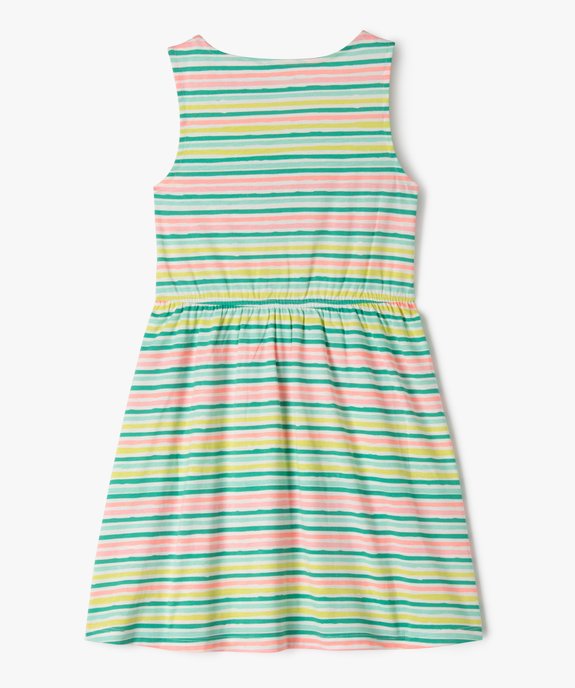 Robe sans manches à motifs fleuris fille vue3 - GEMO (ENFANT) - GEMO