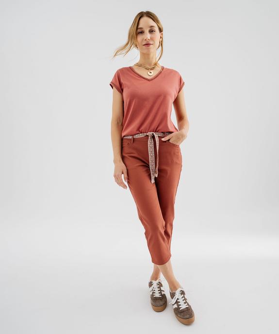 Tee-shirt à manches courtes avec finitions scintillantes femme vue4 - GEMO 4G FEMME - GEMO