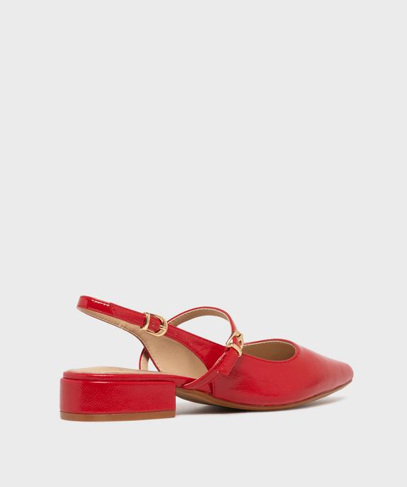 Escarpins à large talon plat et bout pointu vernis femme vue4 - FOLLOW ME - GEMO