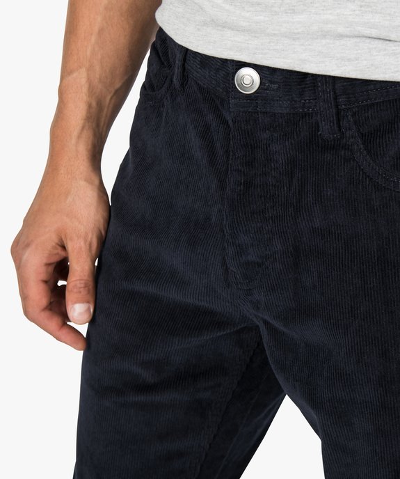 Pantalon homme droit en velours côtelé vue2 - GEMO (HOMME) - GEMO