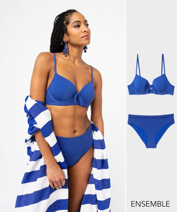Ensemble maillot de bain deux pièces bleu - GEMO