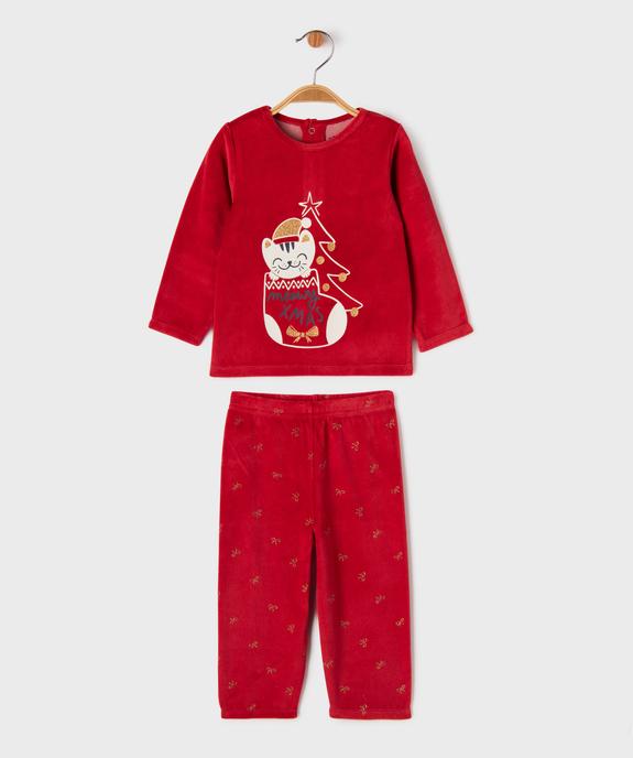 Pyjama en velours 2 pièces spécial Noël bébé vue1 - GEMO 4G BEBE - GEMO