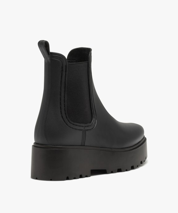 Boots femme unies style Chelsea à semelle plateforme crantée vue4 - GEMO (CASUAL) - GEMO