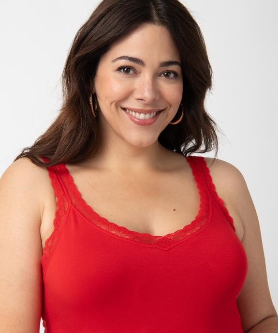 Débardeur femme grande taille avec bretelles en dentelle vue2 - GEMO (G TAILLE) - GEMO