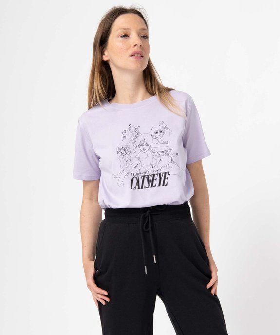 Tee-shirt femme à manches courtes avec motif – Cats Eye vue1 - CAT'S EYES - GEMO