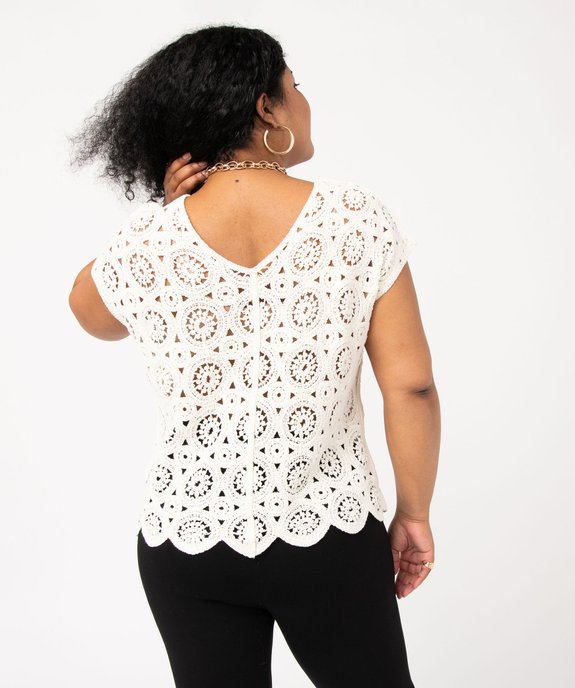 Pull femme en maille fine avec manches fantaisie vue3 - GEMO(FEMME PAP) - GEMO