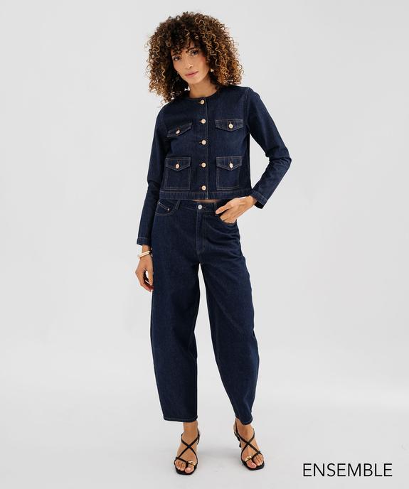 Ensemble veste en jean et jean palazzo pour femme - GEMO