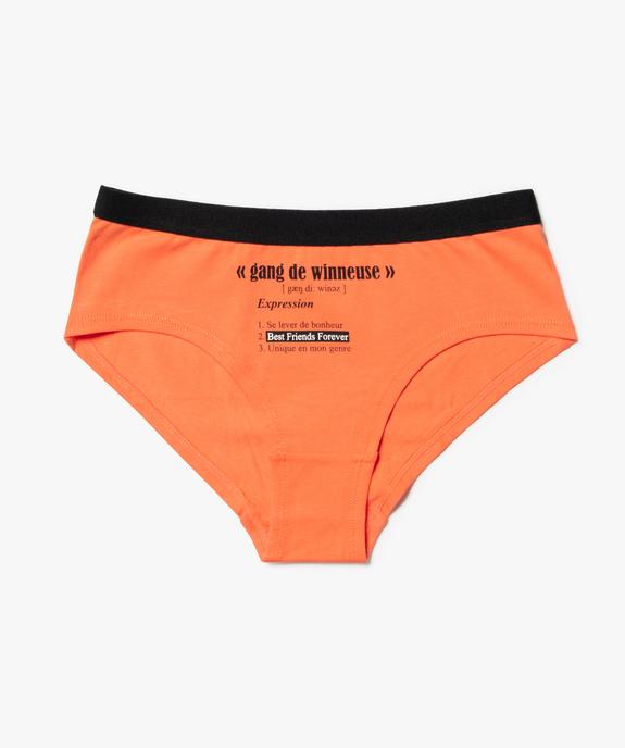 Culottes fille à message (lot de 3) vue3 - GEMO 4G FILLE - GEMO