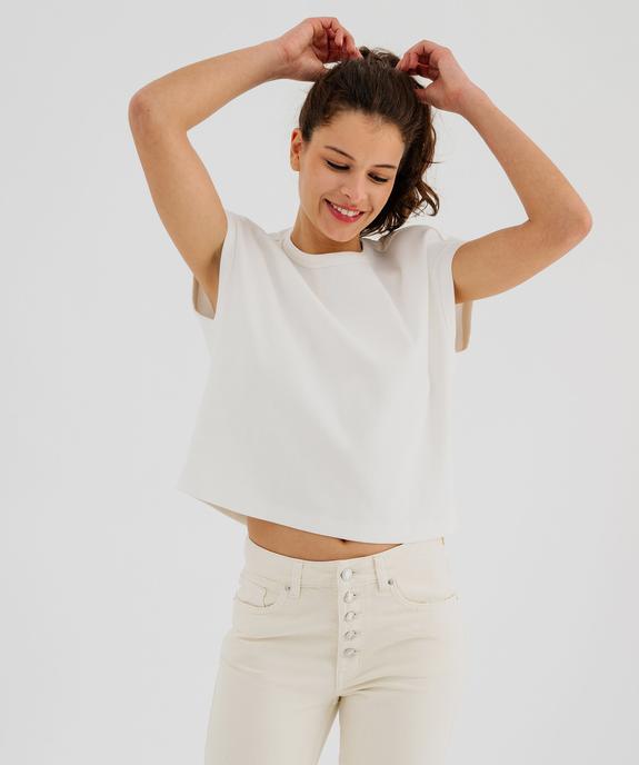 Tee-shirt sans manches en maille côtelée coupe oversize femme vue4 - GEMO 4G FEMME - GEMO