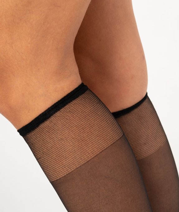 Mi-bas en voile transparent bord invisible femme (lot de 2) vue2 - GEMO(HOMWR FEM) - GEMO