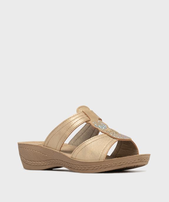 Mules confort à talon compensé et semelle intérieure cuir femme - G'Flex vue2 - G'FLEX - GEMO