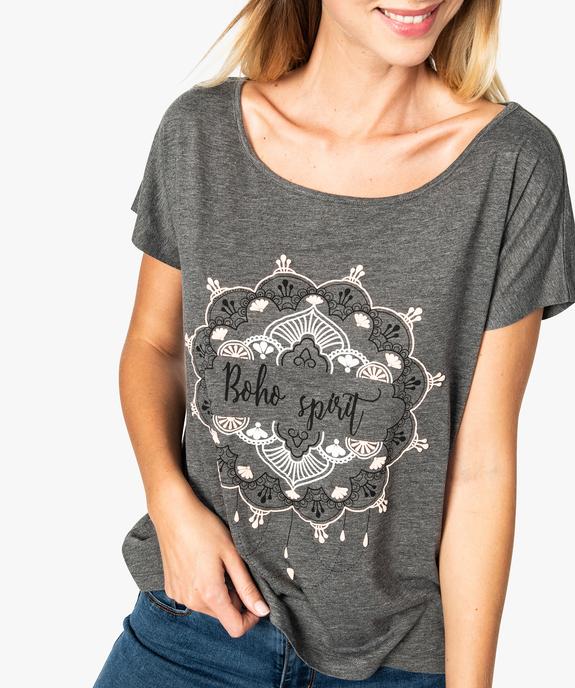 Tee-shirt femme loose imprimé  vue2 - GEMO(FEMME PAP) - GEMO