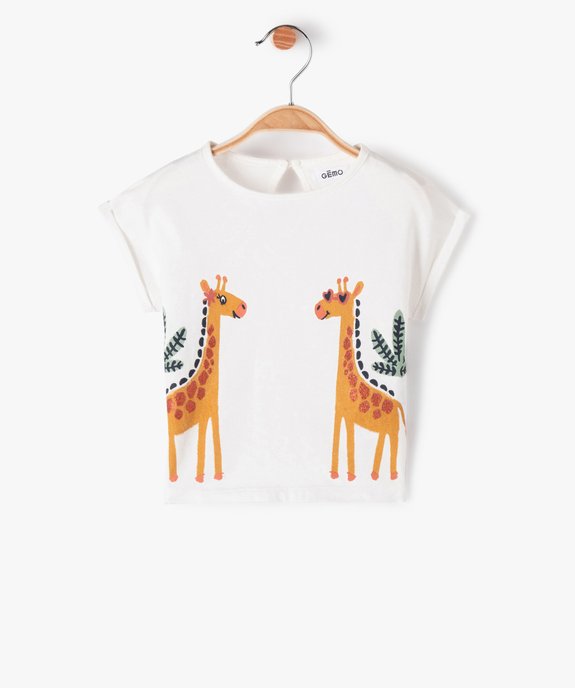 Tee-shirt bébé fille avec motif pailleté vue1 - GEMO(BEBE DEBT) - GEMO