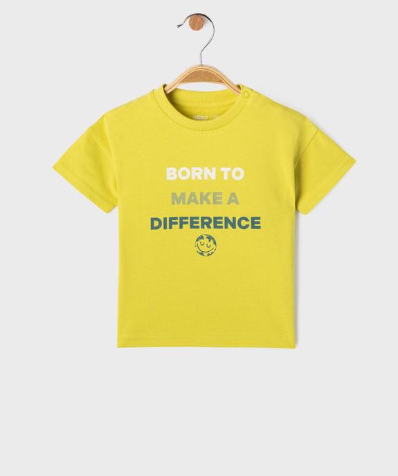 Tee-shirt manches courtes en jersey de coton imprimé bébé garçon vue1 - GEMO 4G BEBE - GEMO