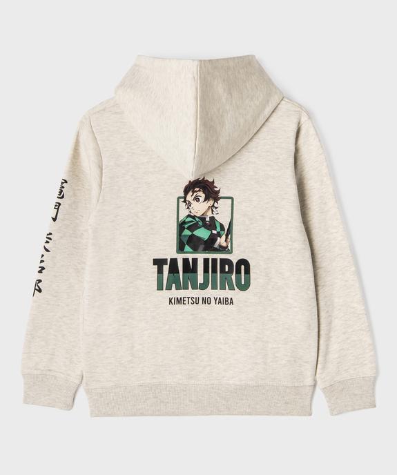 Sweat à capuche avec motif poitrine et dos garçon - Demon Slayer vue3 - DEMON SLAYER - GEMO
