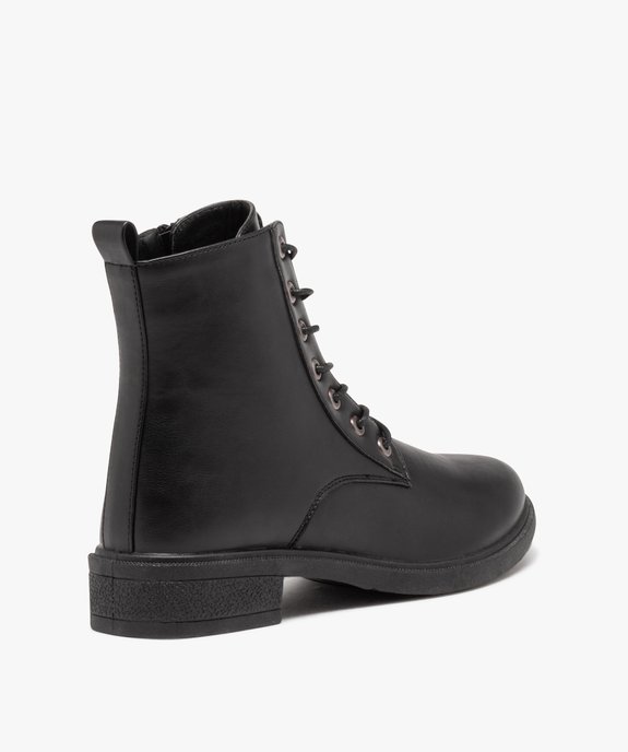 Boots femme unies style rangers à zip vue4 - GEMO (CASUAL) - GEMO