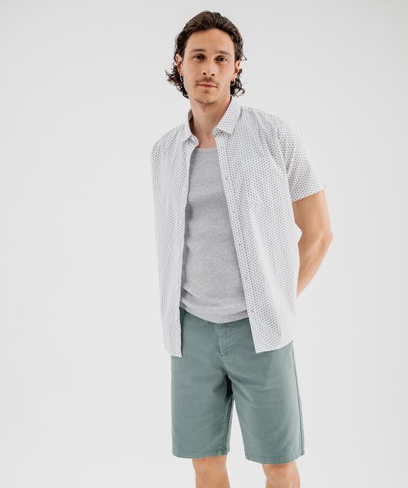 Bermuda en coton stretch coupe Regular homme vue4 - GEMO 4G HOMME - GEMO