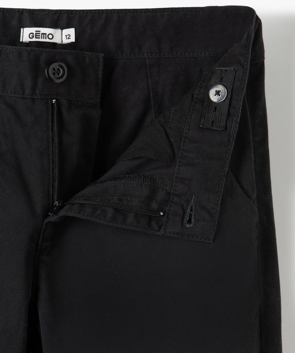 Pantalon garçon chino uni à revers vue2 - GEMO 4G GARCON - GEMO
