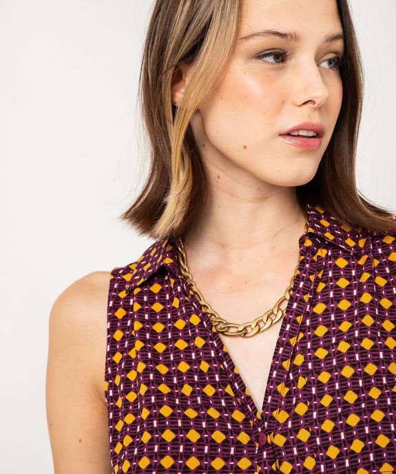 Chemise sans manches imprimée avec nœud dans le bas femme vue4 - GEMO 4G FEMME - GEMO