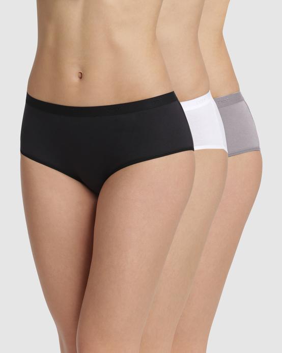 Boxer femme en coton stretch (lot de 3) - Dim vue2 - DIM - GEMO