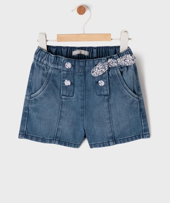 Short en jean à pont bébé fille  - LuluCastagnette vue1 - LULU CASTAGNETTE GEMO FOR GOOD - GEMO