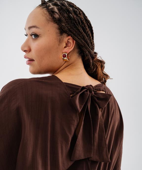 Robe longue à manches courtes en tissu texturé femme grande taille vue3 - GEMO (G TAILLE) - GEMO