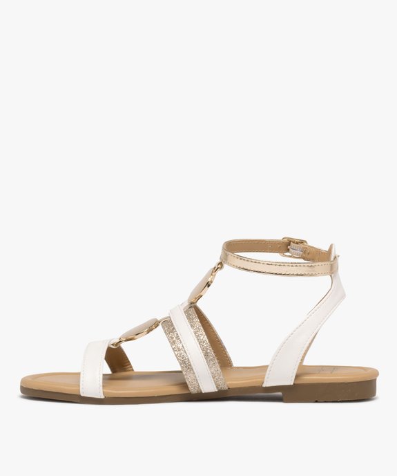 Sandales femme casual à brides fantaisie et ronds métallisés vue3 - VALENTINA BALDA - GEMO