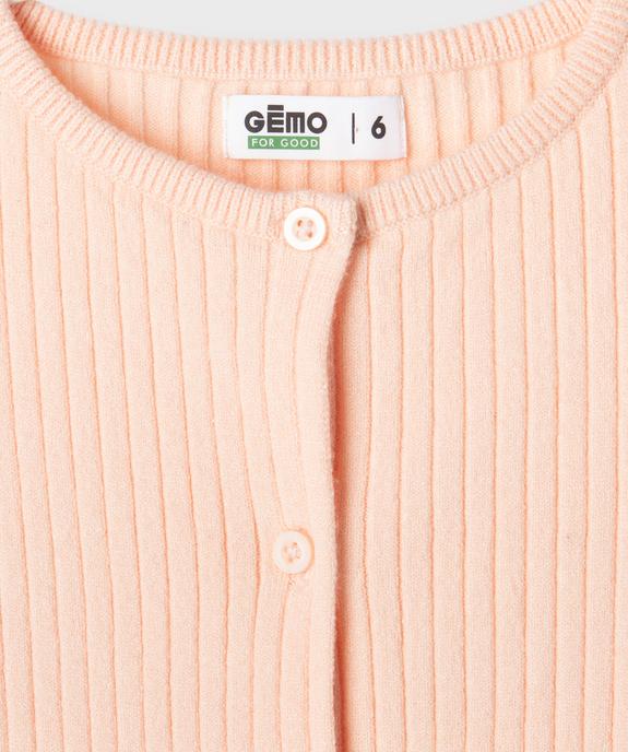 Gilet en maille côtelée coupe ajustée fille vue2 - GEMO 4G FILLE - GEMO