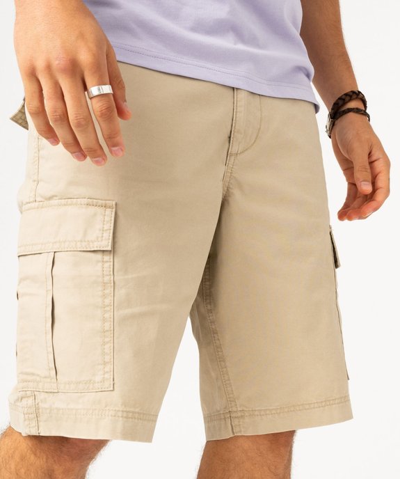 Bermuda cargo en toile homme vue4 - GEMO 4G HOMME - GEMO