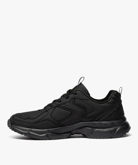 Baskets retro running légères unies homme vue3 - 5 MILES - GEMO