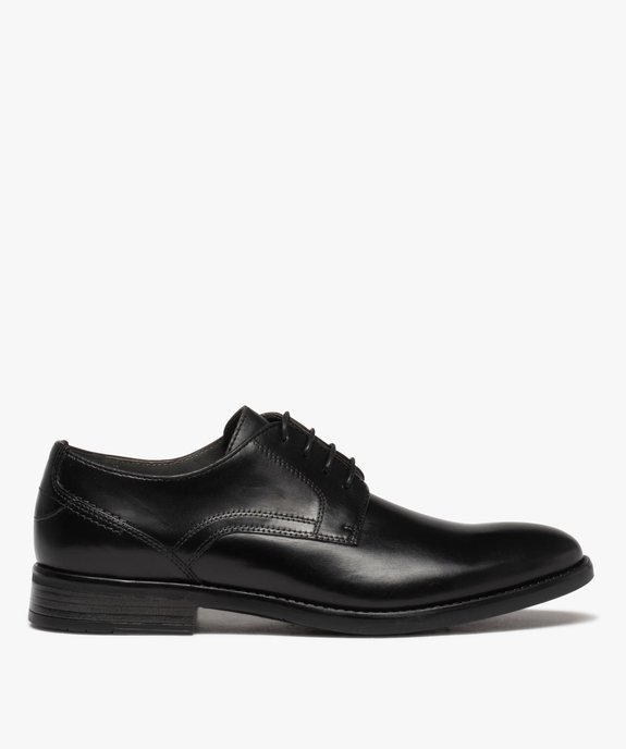 Derbies homme unies en cuir à lacets ronds  vue1 - GEMO(URBAIN) - GEMO