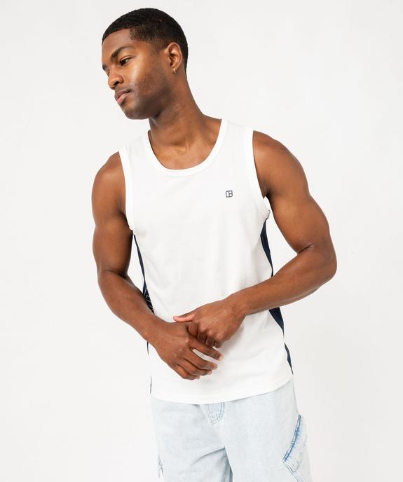 Débardeur en coton à col rond et inscription homme vue1 - GEMO (HOMME) - GEMO