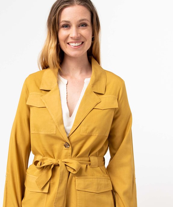 Veste femme coupe saharienne en Lyocell® vue2 - GEMO 4G FEMME - GEMO