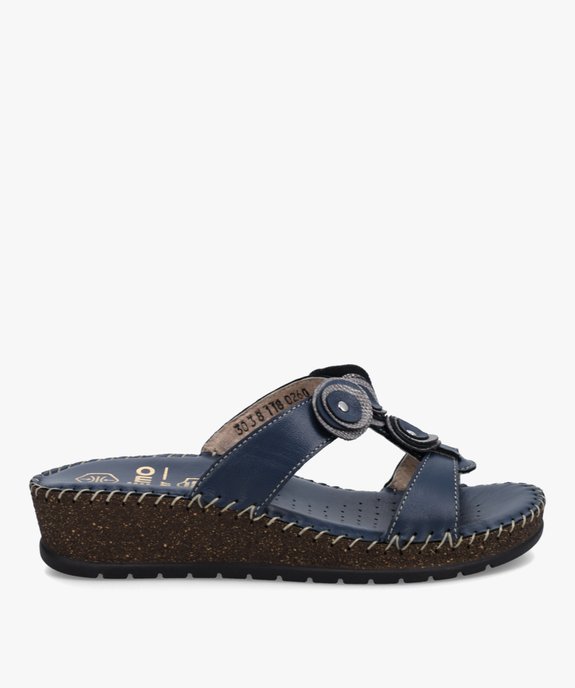 Mules femme confort dessus cuir détails brillants vue1 - GEMO (CONFORT) - GEMO